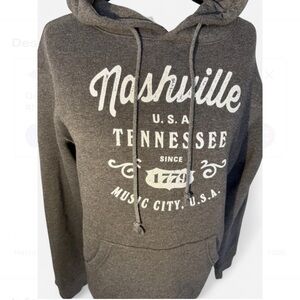 Nashville TN Music City USA Hoodie  Unisex Medium Black By Delta Fleece EUC